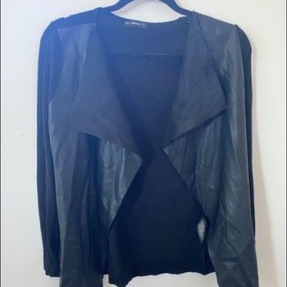 Zara leather and suede cardigan - Picture 1 of 1